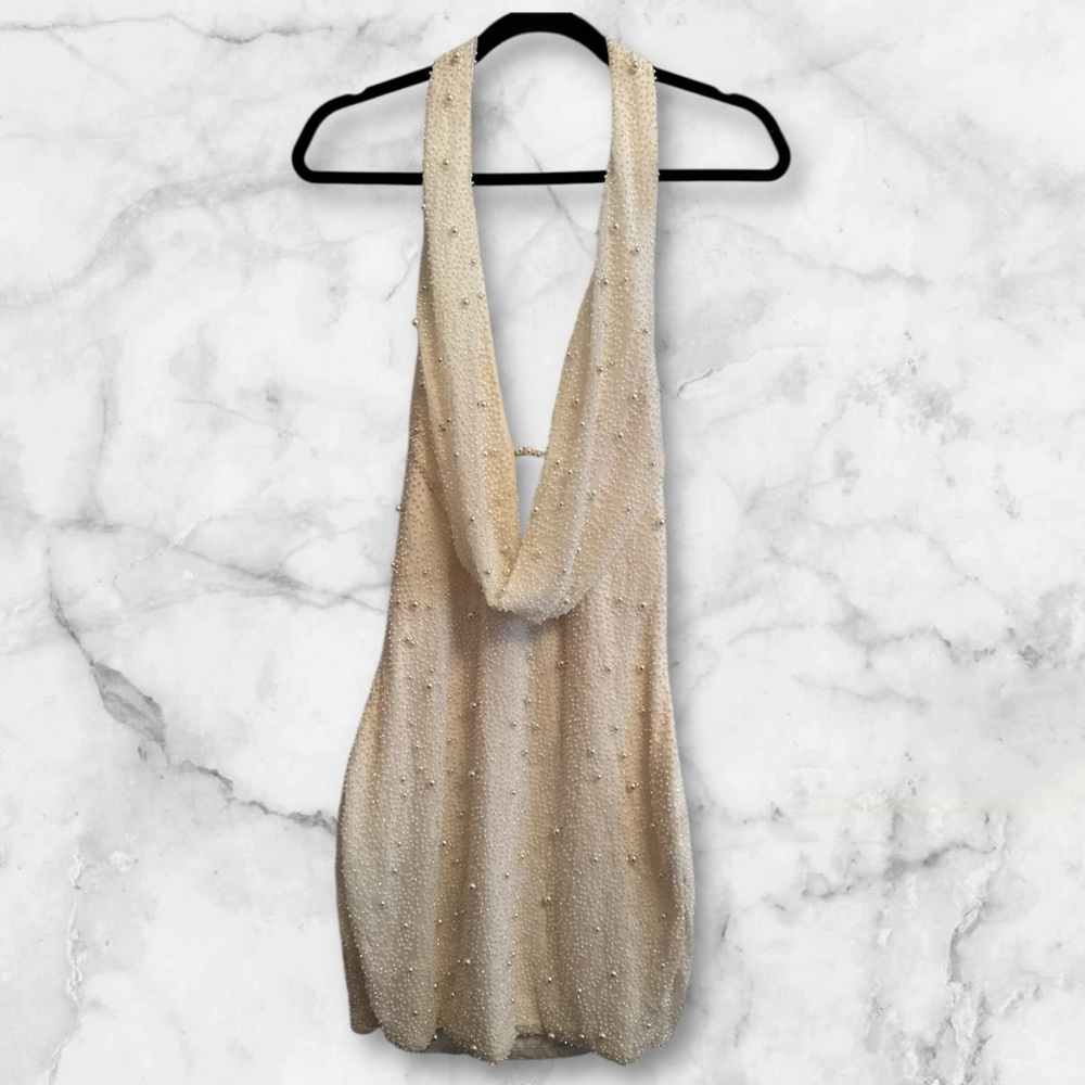 Oh Polly Beaded and Pearl Mini Dress